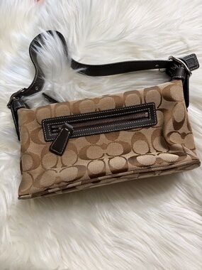 Coach Tan Signature Jacquard Shoulder Bag